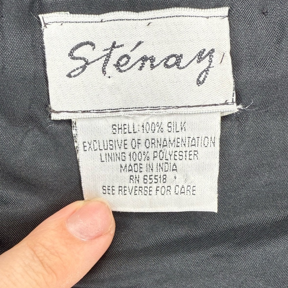 Vintage Sténay 100% Silk Beaded Jacket/Cardigan - Picture 12 of 13